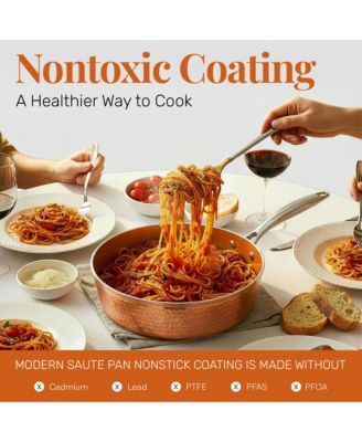 Hammered Copper 4-Quart Ti-Cerama Nonstick Deep Saute Pan