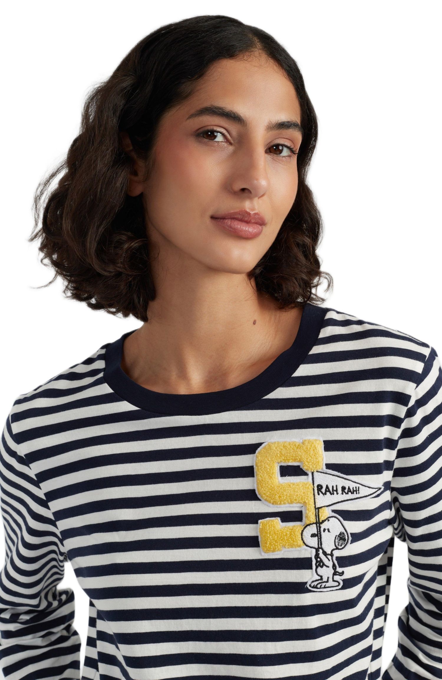 Women's Chinti and Parker Snoopy Varsity Long Sleeve Tee