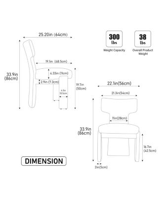  Modern Chenille Dining Chair Set of 4, Beige