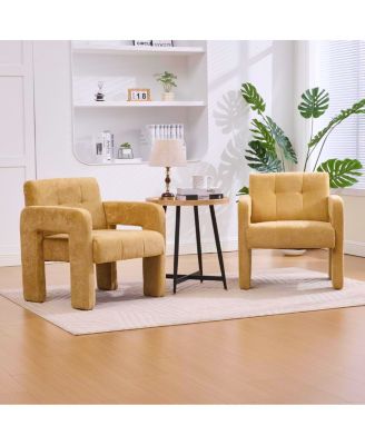  Modern Minimalist Casual Upholstered Armchair for Living Room, Bedroom, Office