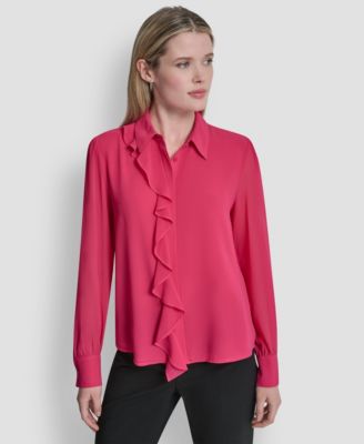 Women's Ruffled Long-Sleeve Shirt