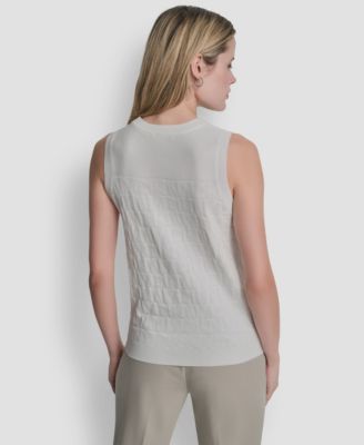 Women's Sleeveless Logo Printed Sweater