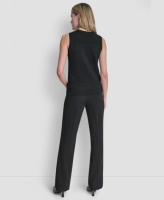 Women's Sleeveless Logo Printed Sweater