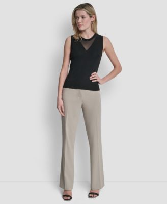 Women's Sleeveless Crewneck Sweater Top