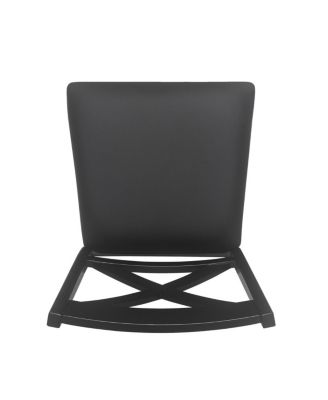 Farmhouse X-Back Faux Leather Counter Stool Set (Set of 2)