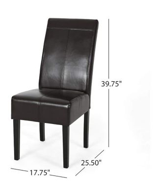  Emilia Chocolate Brown Bonded Leather Dining Chairs - Set of 2