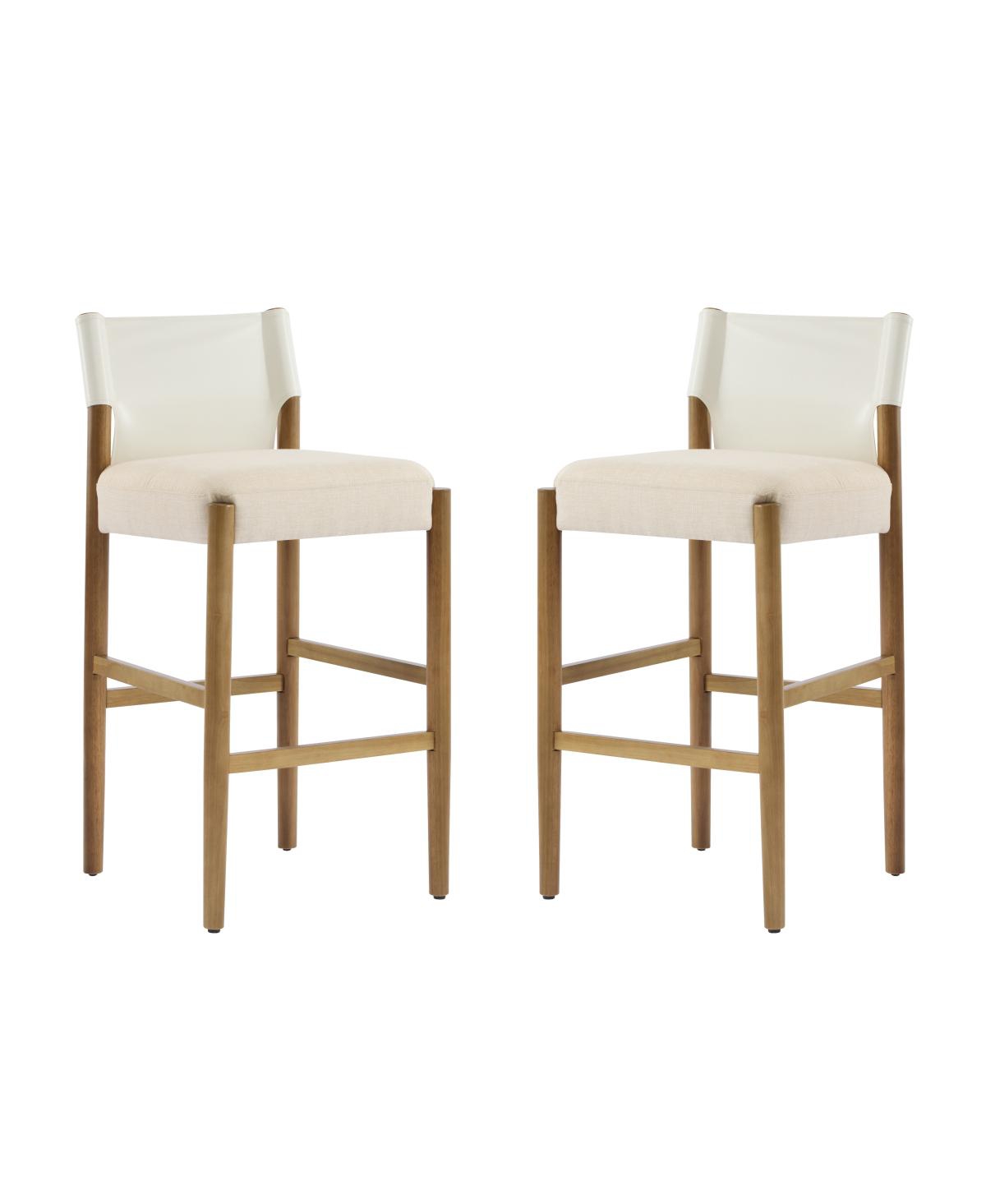 Streamdale Furniture Modern Solid Wood Bar Stool with Polyester Cushion, Set of 2