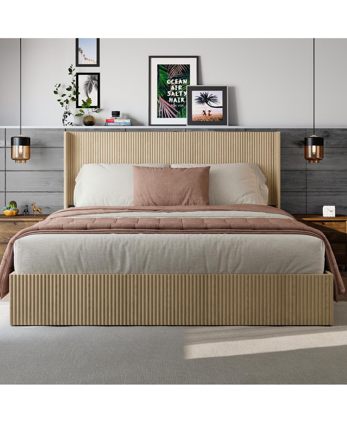 Streamdale Furniture Concave undulating storage bed frame with lifting function