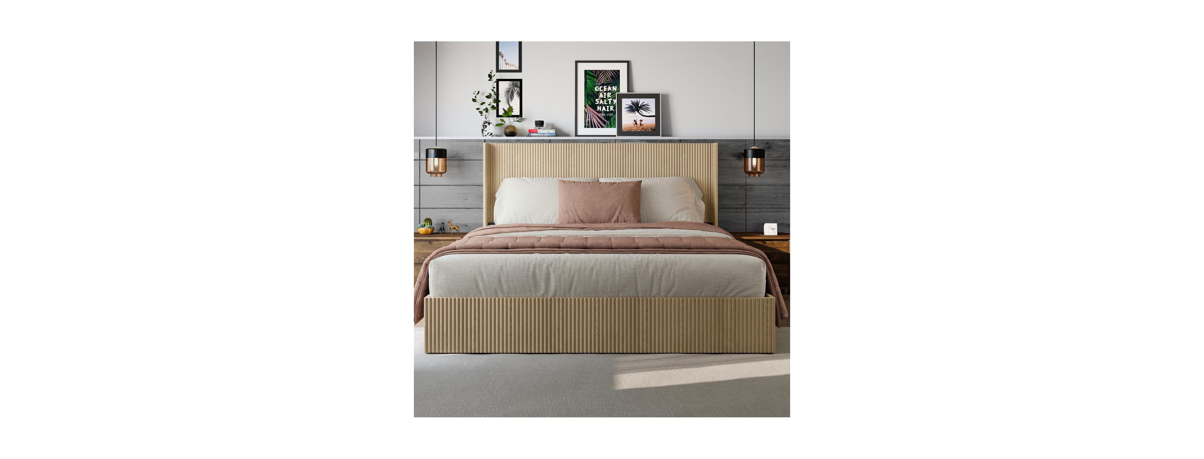 Streamdale Furniture Concave undulating storage bed frame with lifting function
