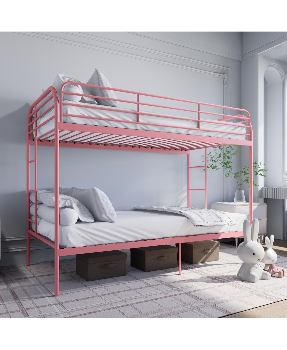 Streamdale Furniture Metal Twin Over Twin Bunk Bed with Safety Rails