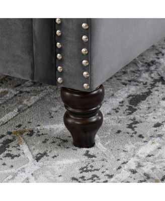 Chesterfield 2-Seater Sofa with Rolled Arms and Nailhead Trim