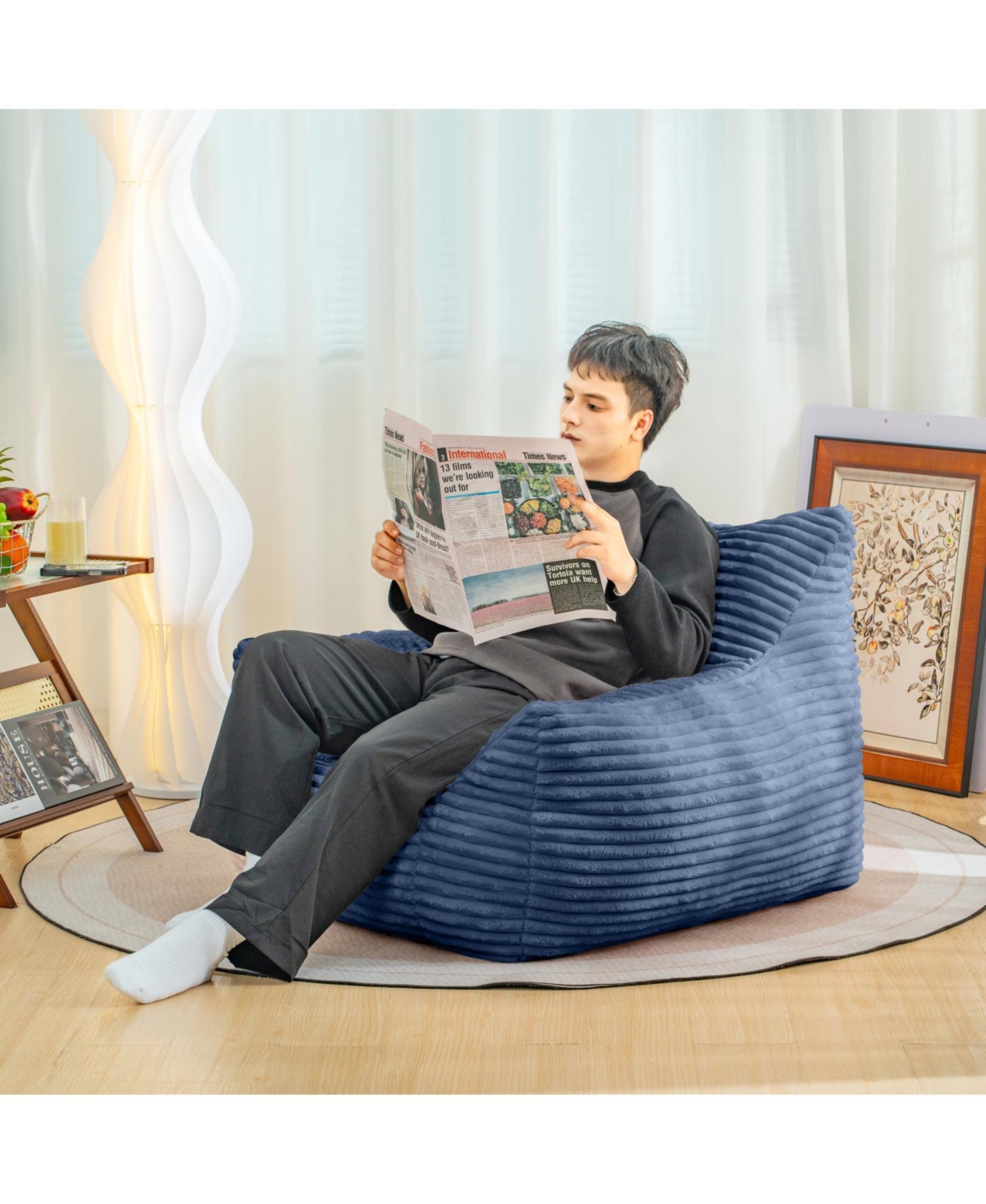 Streamdale Furniture Comfy Bean Bag Chair, Armrests, Oversized Lazy Floor Sofa