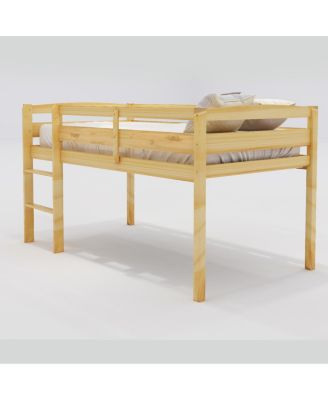 Twin Wood Loft Bed Low Loft Beds with Ladder