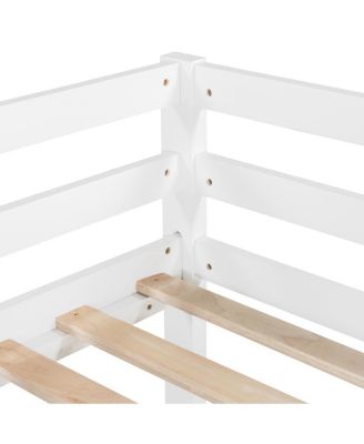 Loft Bed with Slide, Multifunctional Design, Twin (White)