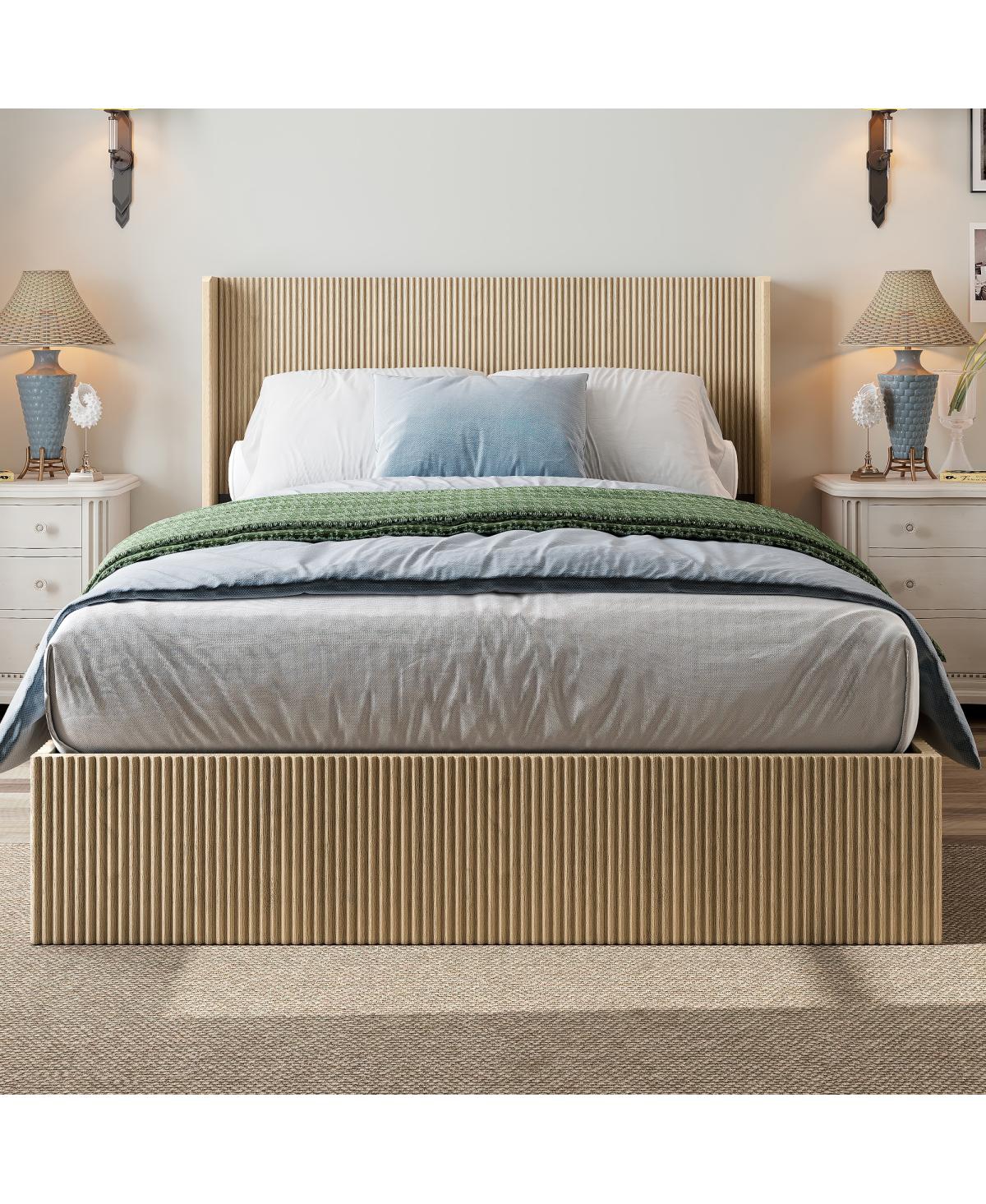 Streamdale Furniture Raised Oak Storage Bed Frame
