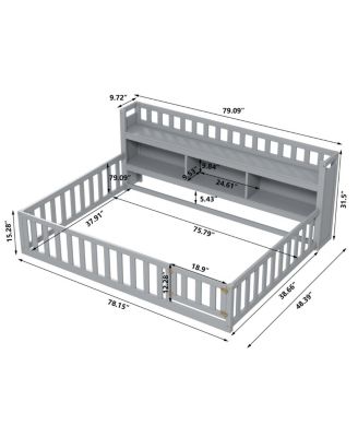 Wooden House Floor Bed Frame for Kids - Safe & Creative Play Space