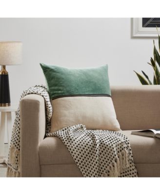 Layla Velvet Linen Zipper Throw Pillow Covers, 20"x 20", Set of 2