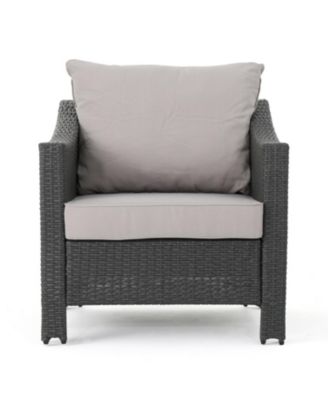 Wicker Club Chairs with Water-Resistant Cushions (Set of 2)