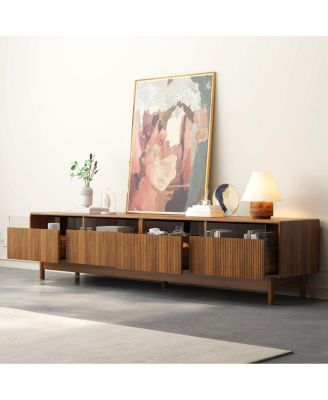 Streamdale 78" TV Stand for Living Room - Modern Entertainment Center with Drawers & Glass