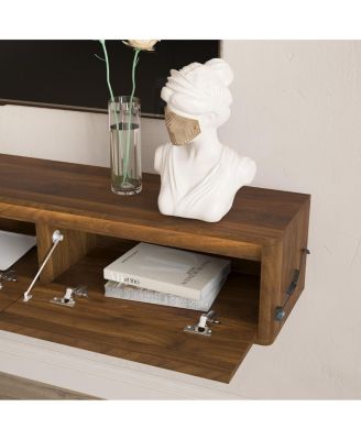 TV Stand with LED Lights & Power Outlet