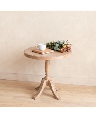 Streamdale 23.6" Round Wooden End Table, 2 Heights Available, Natural