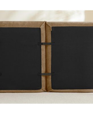  Streamlined Deep Seat Modular 4-Seat Boneless Sofa with French Edge Piping, Brown Velvet