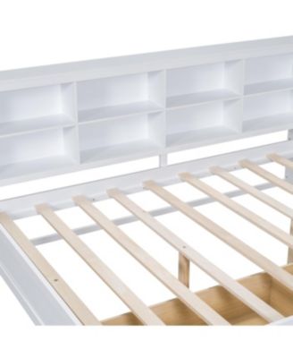 Streamdale Wooden Full Size DayBed with 2 Drawers, USB Ports, White