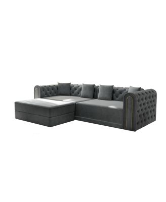 90.6" 3-in-1 Convertible Sleeper Sofa with Ottoman