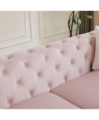 Velvet 3+2 Seater Sofa with Solid Wood Frame & Metal Feet - Modern Living Room Furniture