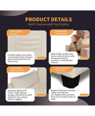  2-in-1 Convertible Corduroy Sofa Bed, 2-Seater Loveseat Sleeper with Storage