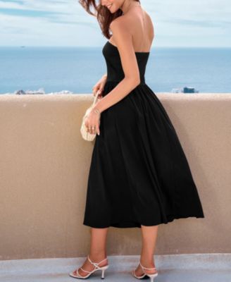 Women's Polly Black Midi Beach Dress