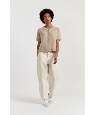 Women's Lightweight Wool-Cashmere Button-Front Tee