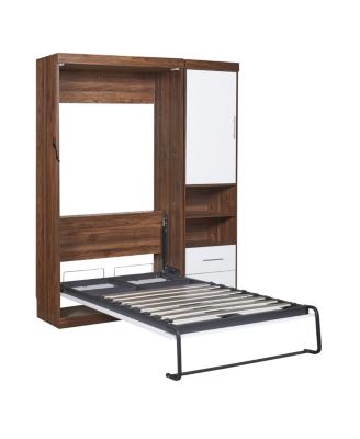 Twin Size Murphy Bed Wall Bed with Cabinet
