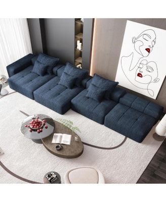  Modern Oversized Modular Sectional Sofa with 6 Pillows