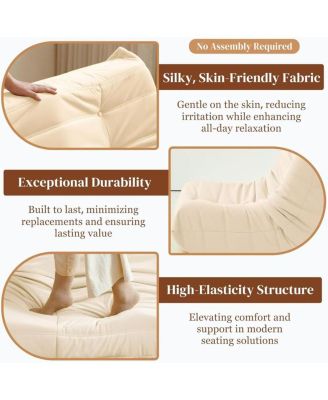  Luxury White Microfiber Button-Tufted Accent Chair for Living Room (1pc)