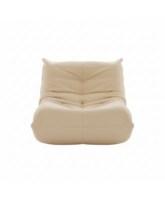  Luxury White Microfiber Button-Tufted Accent Chair for Living Room (1pc)