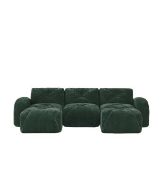  U-shaped Boneless Sofa, Tufted, 32D High Density Sponge