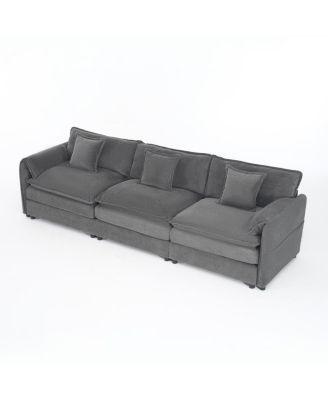 Oversized Deep Seat Sectional Sofa, Modern Chenille Cloud Couch