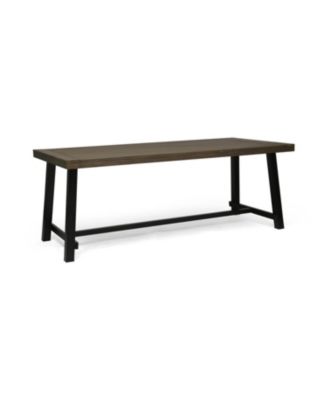 Modern Industrial Acacia Wood Outdoor Dining Table Weather-Resistant