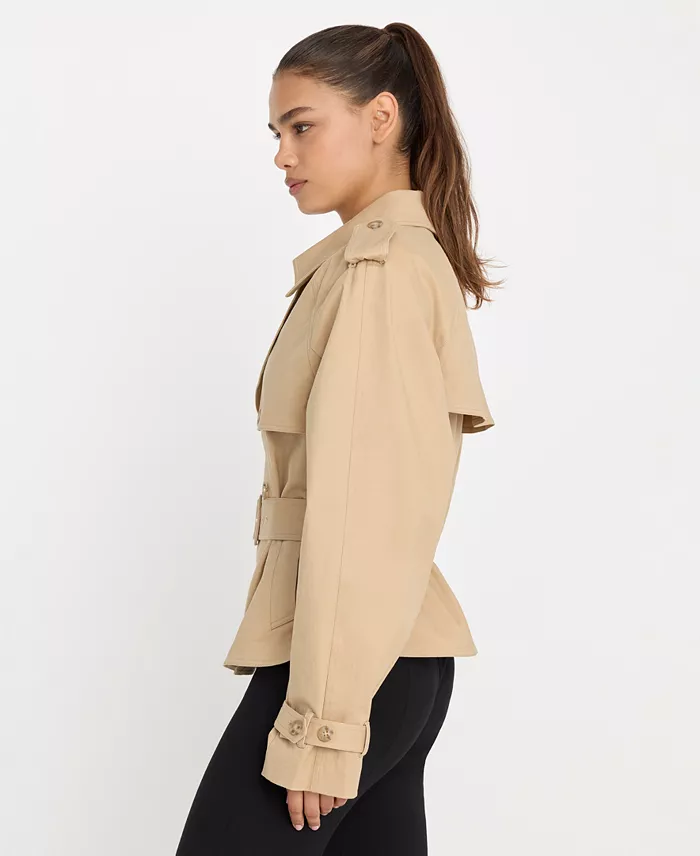 Women's Cropped Trench Jacket - thumbnail 4