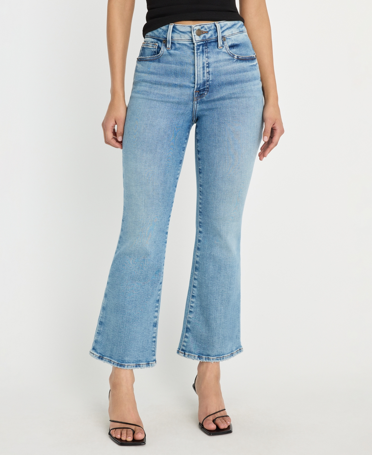 Good American Women's Legs Cropped Mini Boot Jeans