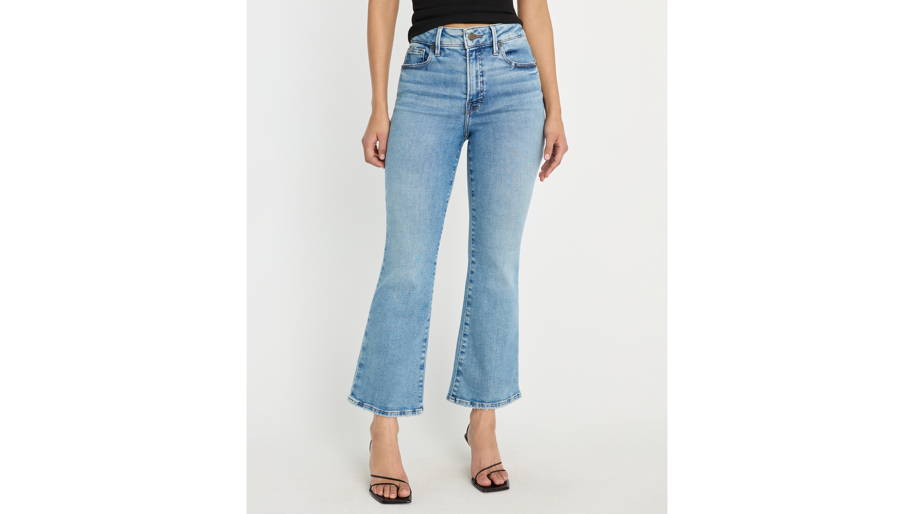 Good American Women's Good Legs Cropped Mini Boot Jeans