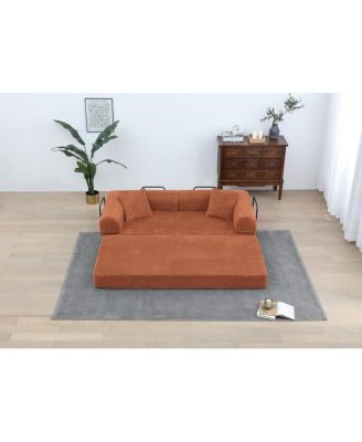 3-Seat Convertible Sofa Bed with Repositionable Armrests