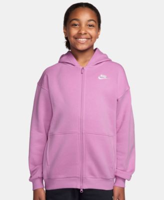 Sportswear Girls' Club Fleece Oversized Full-Zip Hoodie