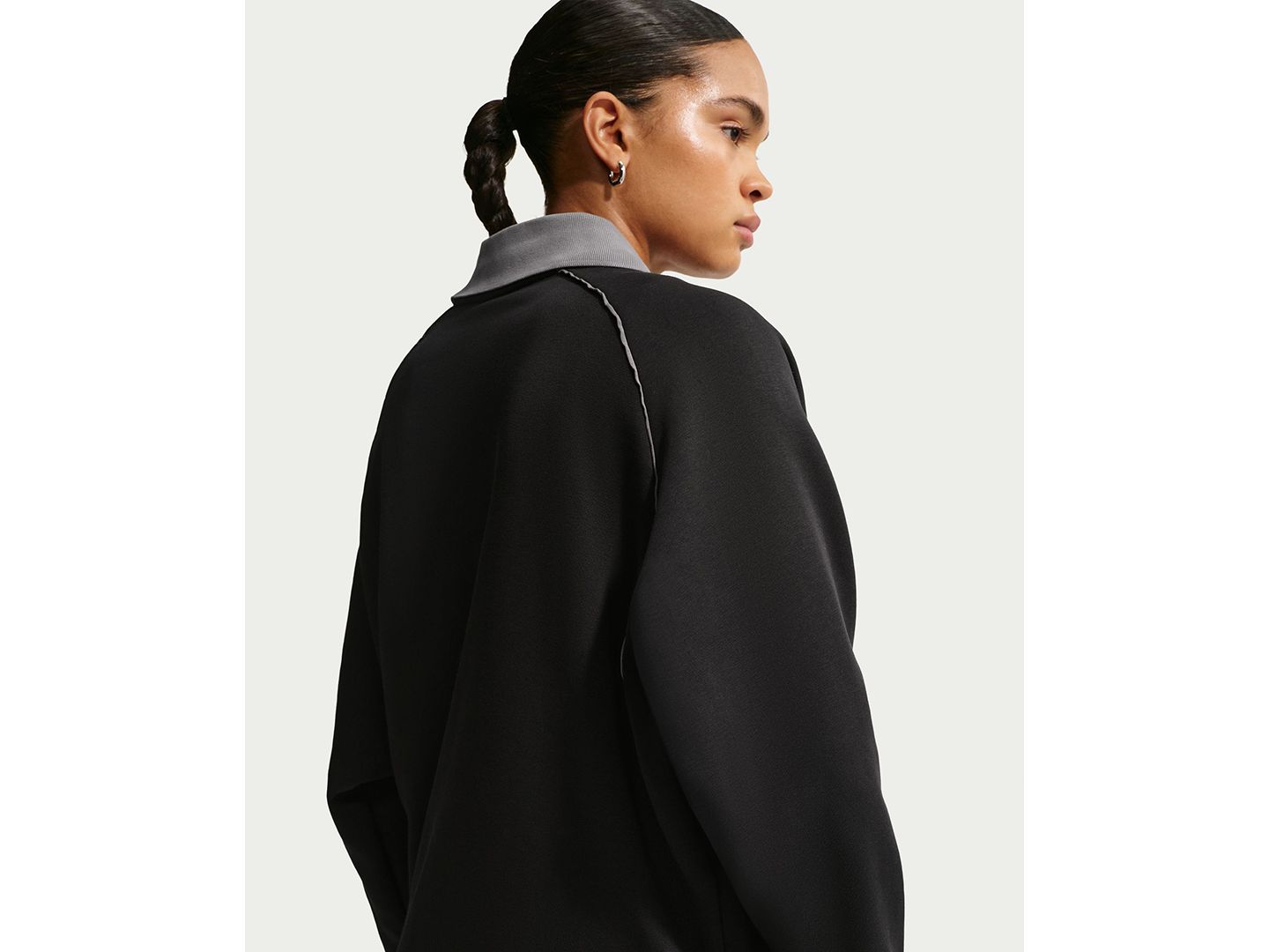 Женский топ Nike Sportswear Phoenix Fleece Graphic Polo Oversized Top, цвет: Чёрный — фото 3