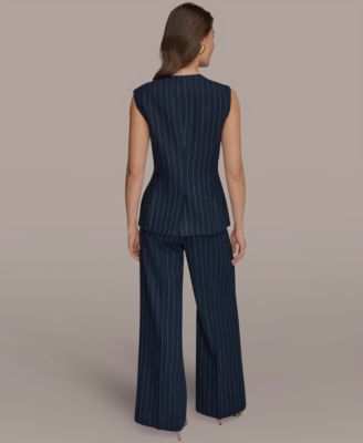 Women's Sleeveless Pinstripe Vest