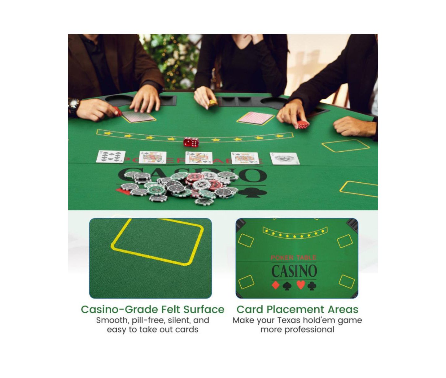 Детские игрушки HONGGE Folding Poker Table Top, Ages 14+, цвет: Зелёный — фото 8