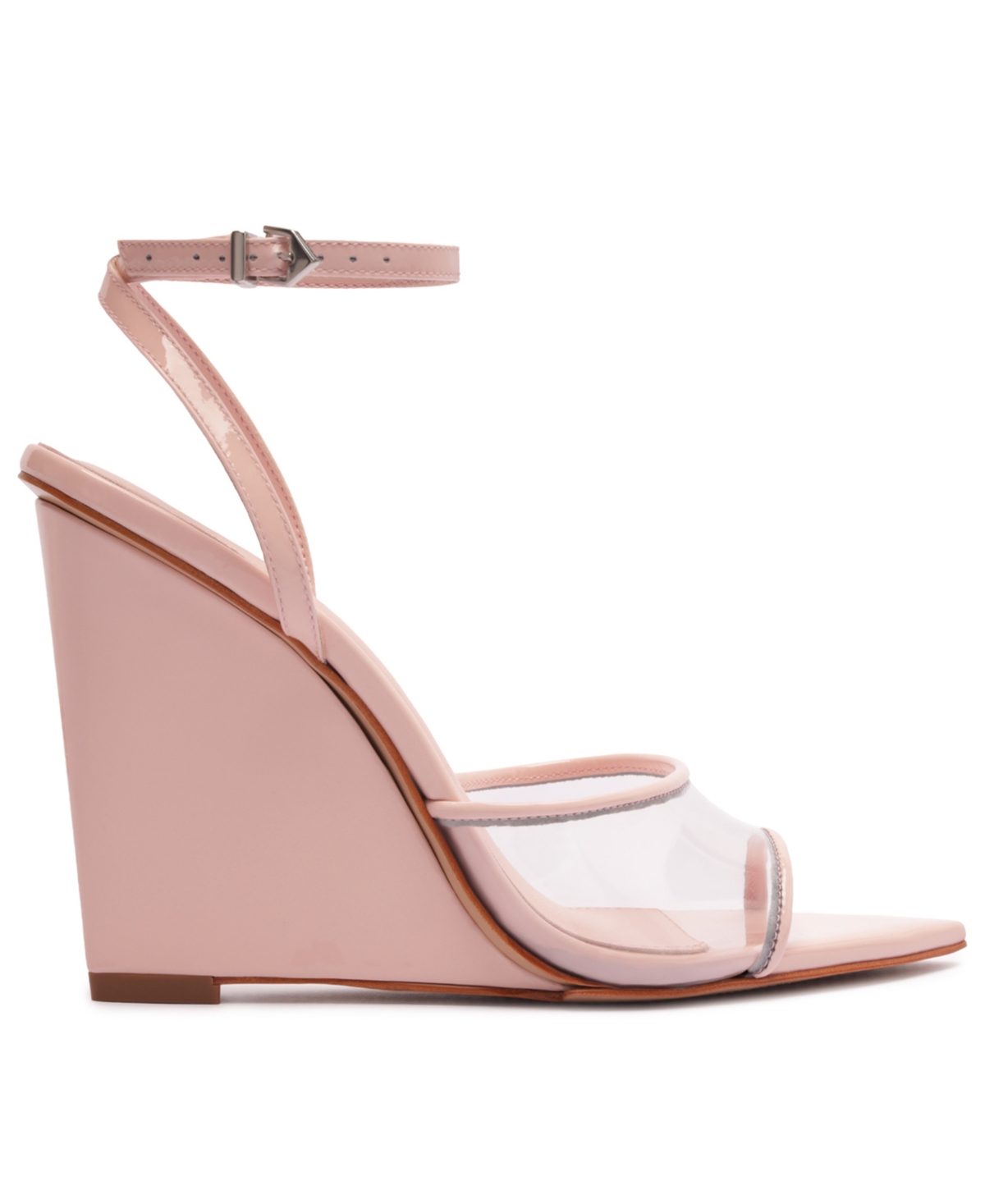 Schutz Women's Elodie Vinyl Pointed Toe Wedge Sandals