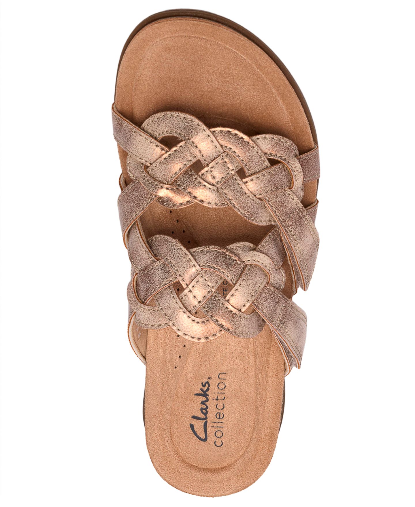 Женские сандалии Clarks April Rae Round Toe Flat, цвет: Бронзовый металлик — фото 4