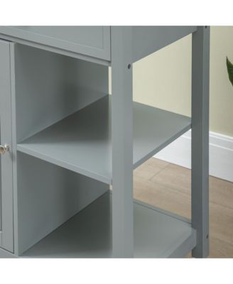 Wooden Kitchen Serving Storage Cart Serving Cabinet with Shelves